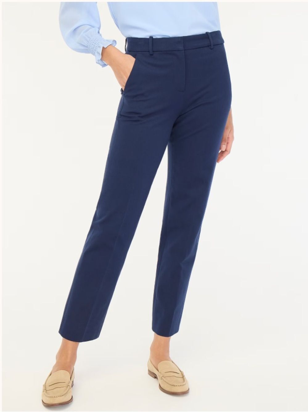 J. Crew Womens Kallie Straight Leg Pants Size 6 Navy Blue Cropped Ankle